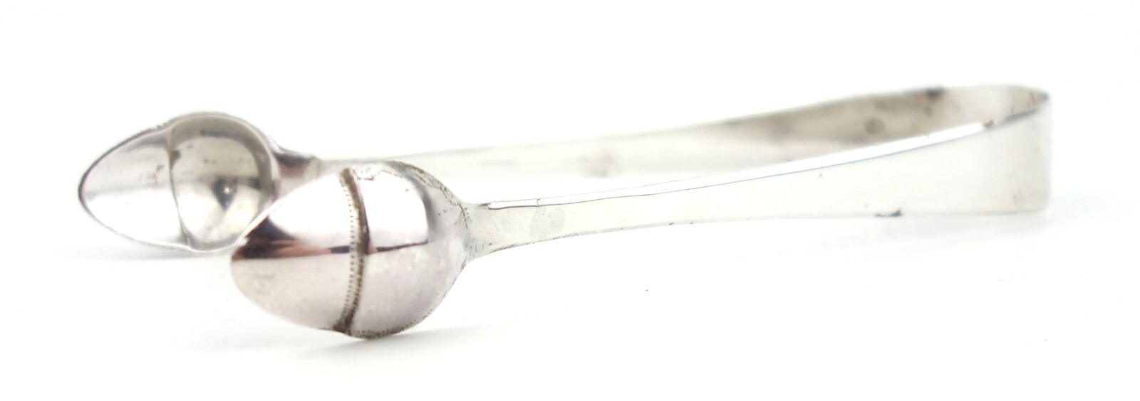Antique Georgian Sterling Silver Sugar Tongs Acorn Bowls John Lambe