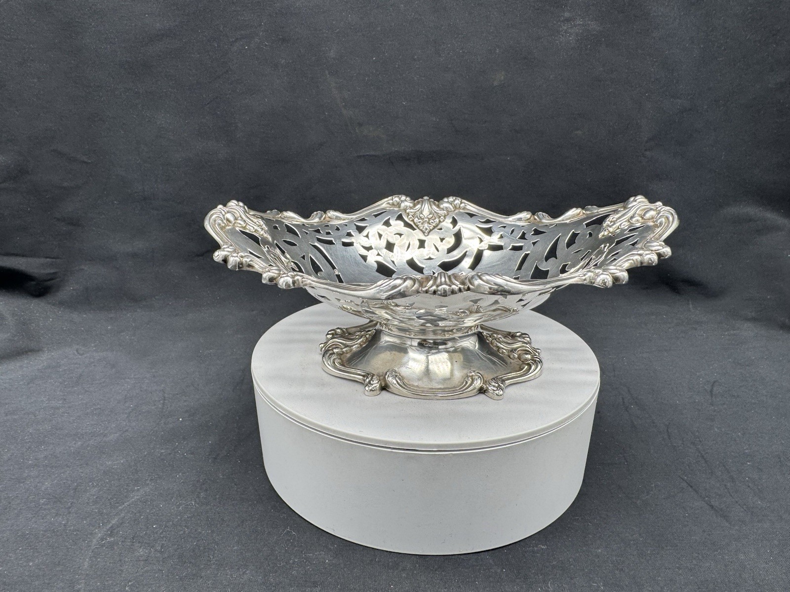 Antique Frank M. Whiting Sterling Silver Pierced Footed Bowl, 110 grams