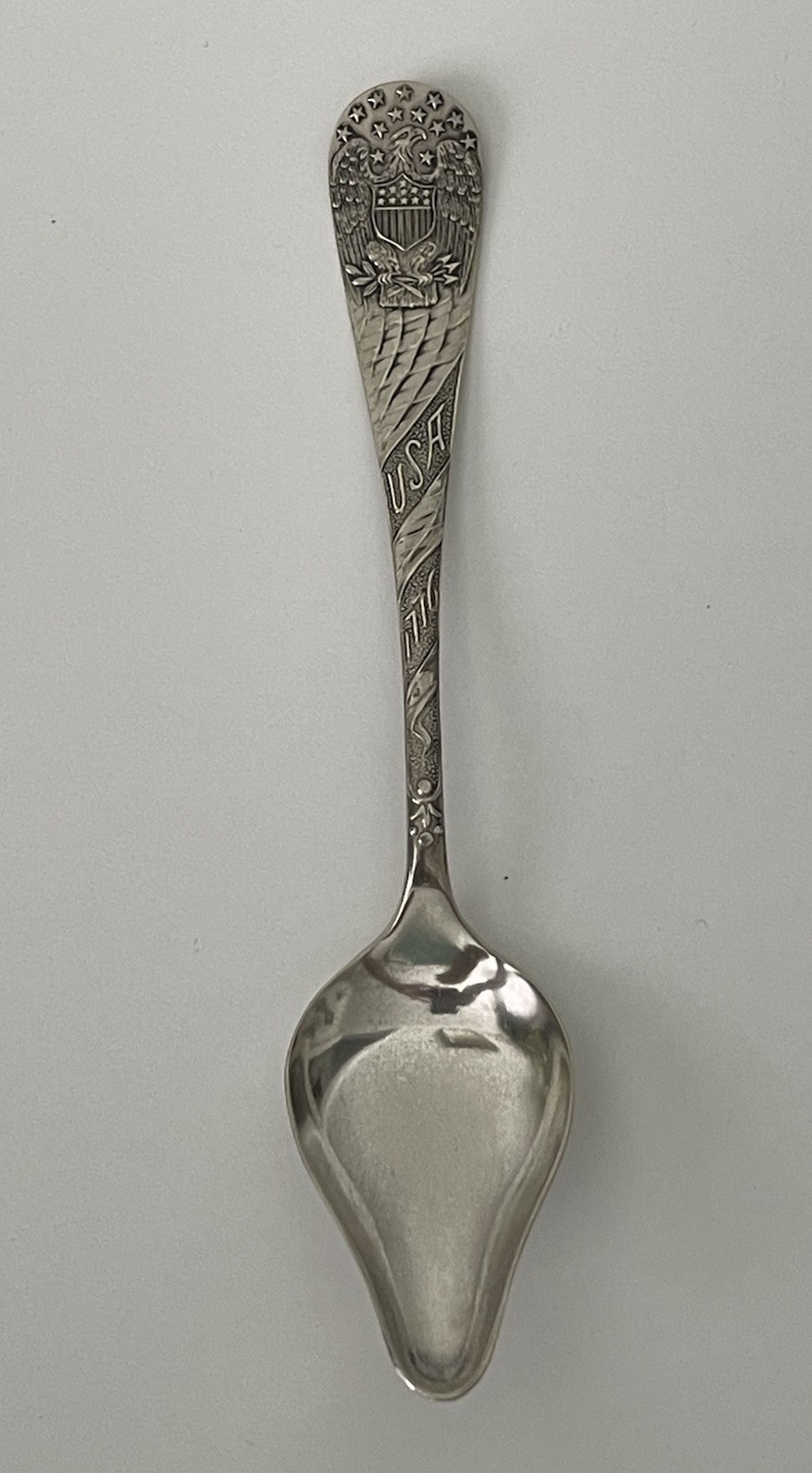 1876 USA Centennial Souvenir Spoon American Sterling Co., Silver plate, 6”