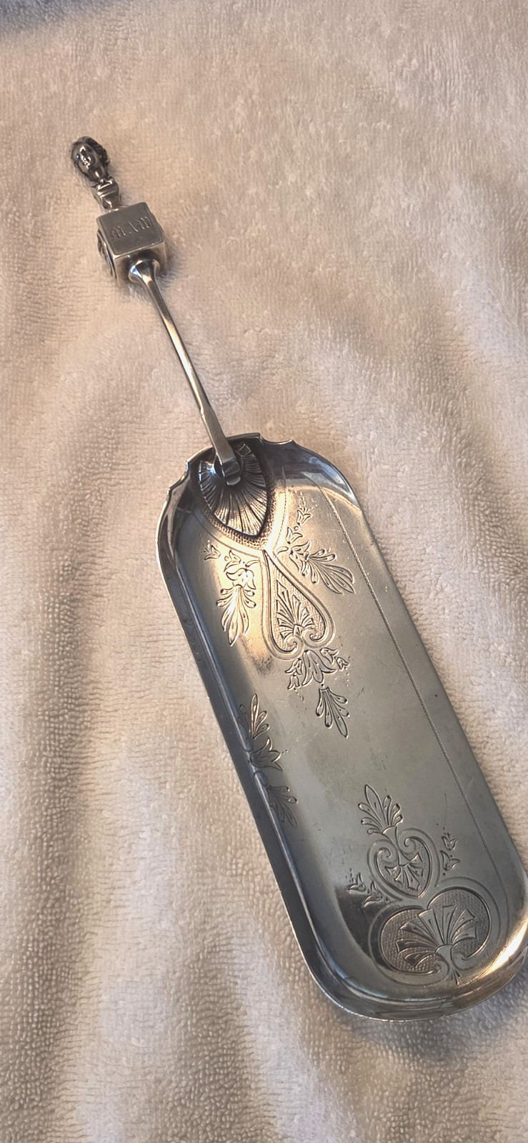 BUST by GORHAM Coin Silver CRUMBER 12″ Monogram “MAW” Engraved Blade