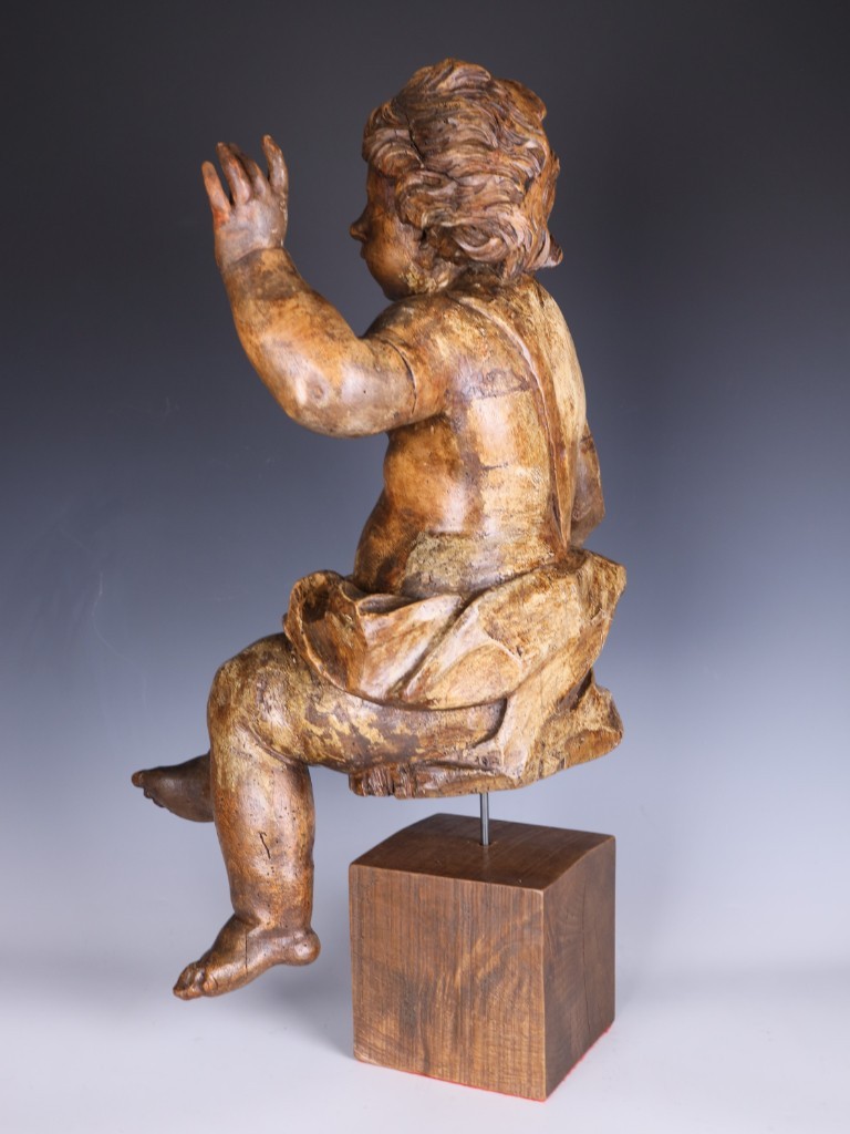 Large Italian Carved Wooden Putto Cherub Figure | Late 18th Century Ecclesiastic