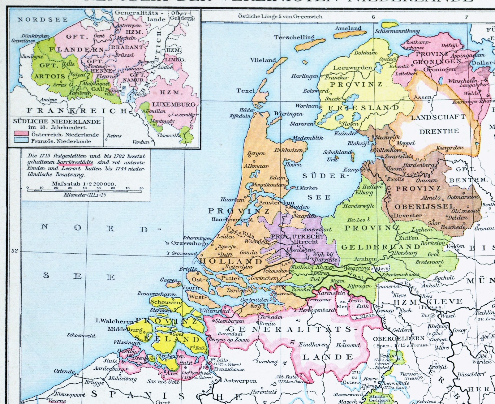1886 Droysens History Map United Netherlands Republic Holland Belgium Amsterdam