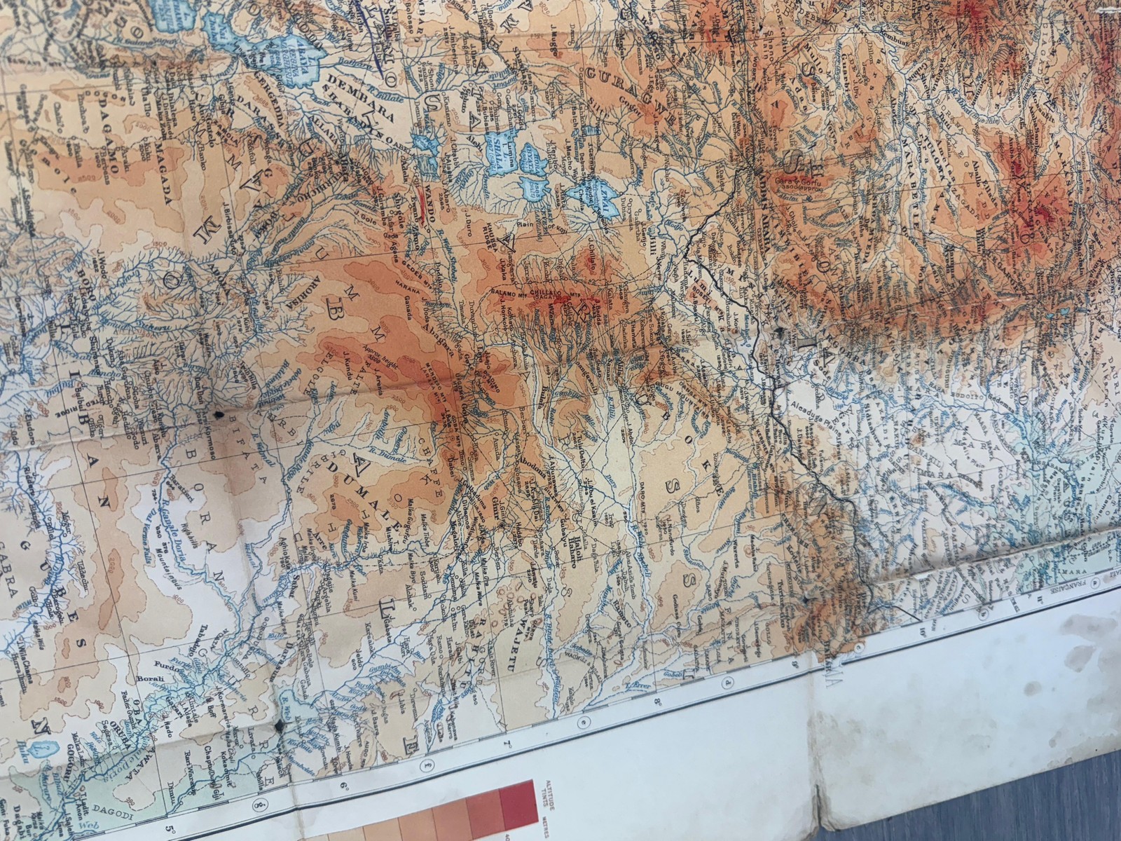 Vintage 1925 Abyssinia Ethiopia Folding Map George Philip War Office London