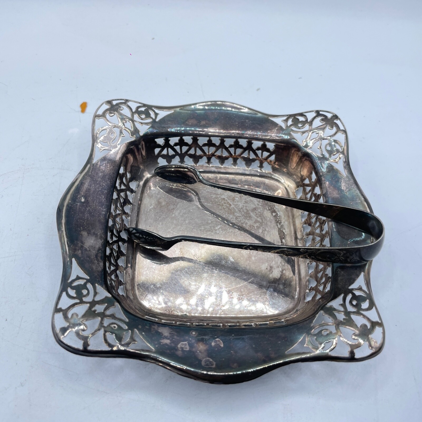 Sugar Bowl With Sugar Tongs Vintage EPNS Princes Plate Mappins and Webb