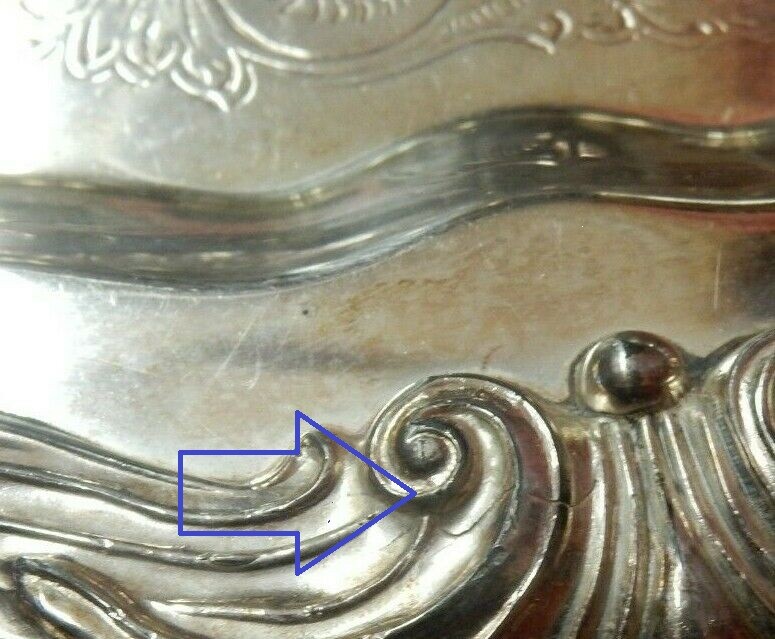 ANTIQUE F.B. ROGERS SILVER CO. TRADEMARK 1883 SILVER-PLATED DUAL-HANDLE TRAY