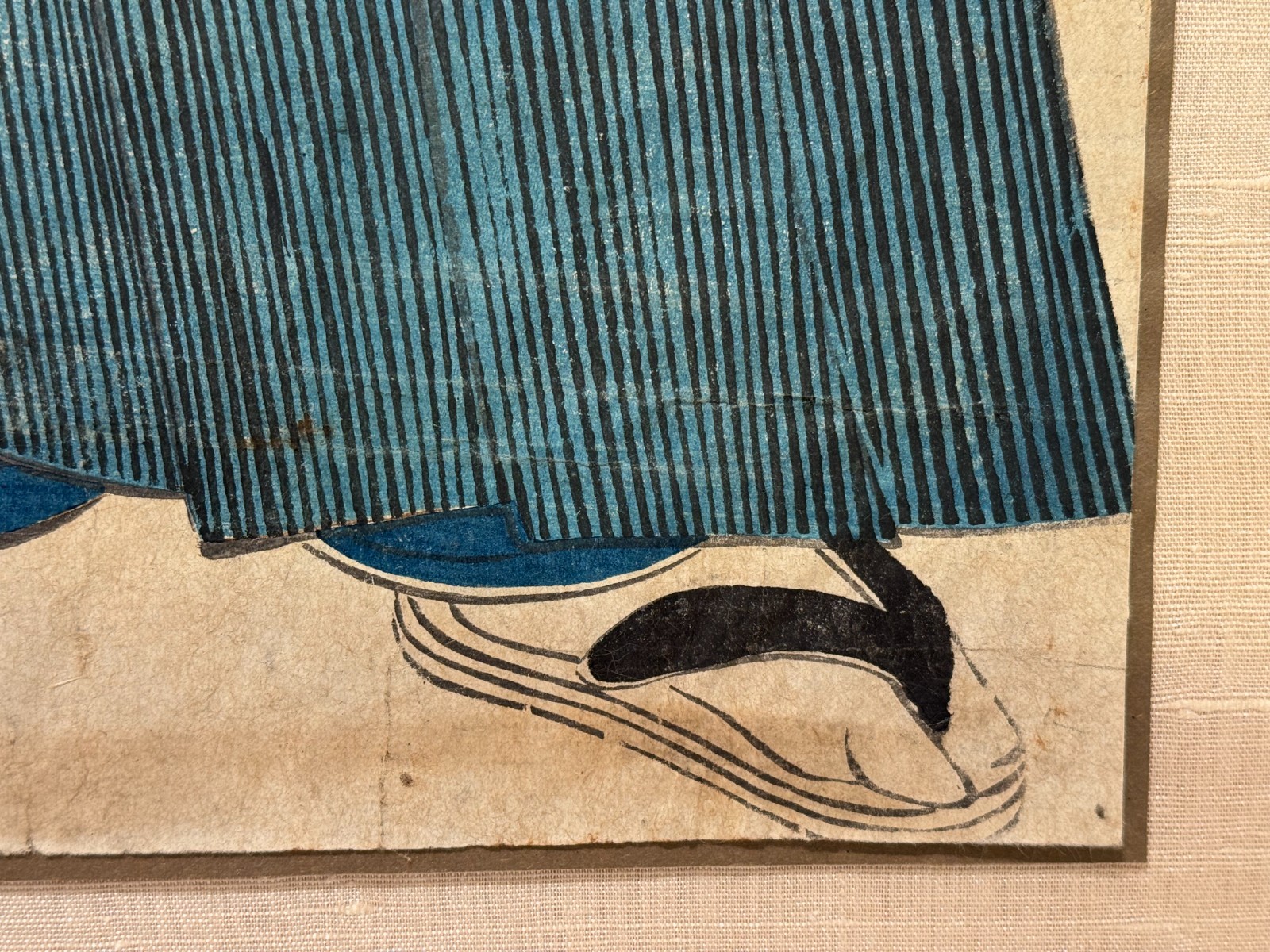ORIGINAL KIKUGAWA EIZAN EDO WOODBLOCK MAN with FALCON JAPAN ASIAN JAPANESE ART