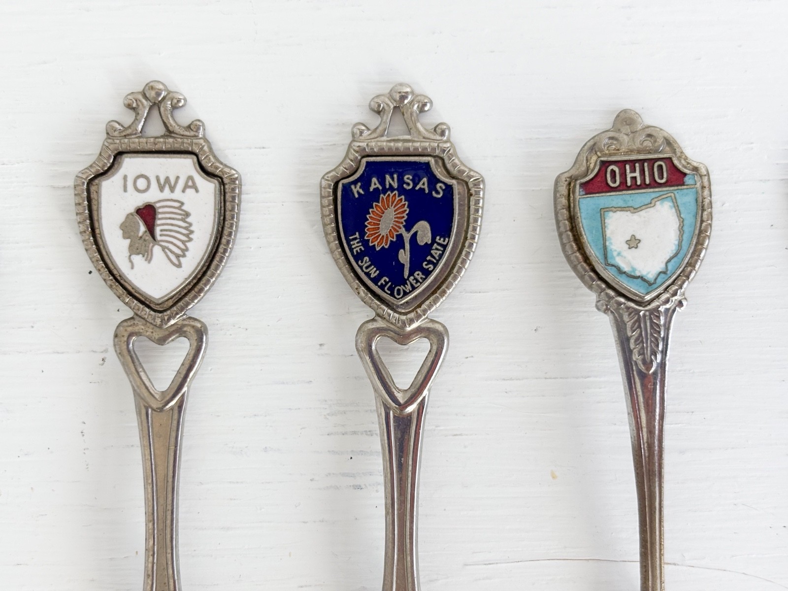 Fabulous Vintage 1970-80s Shield-Style Souvenir Spoons — Set of Lucky 13