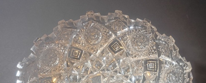 Antique American Brilliant Cut Glass Shallow Bowl Plate 7″ READ