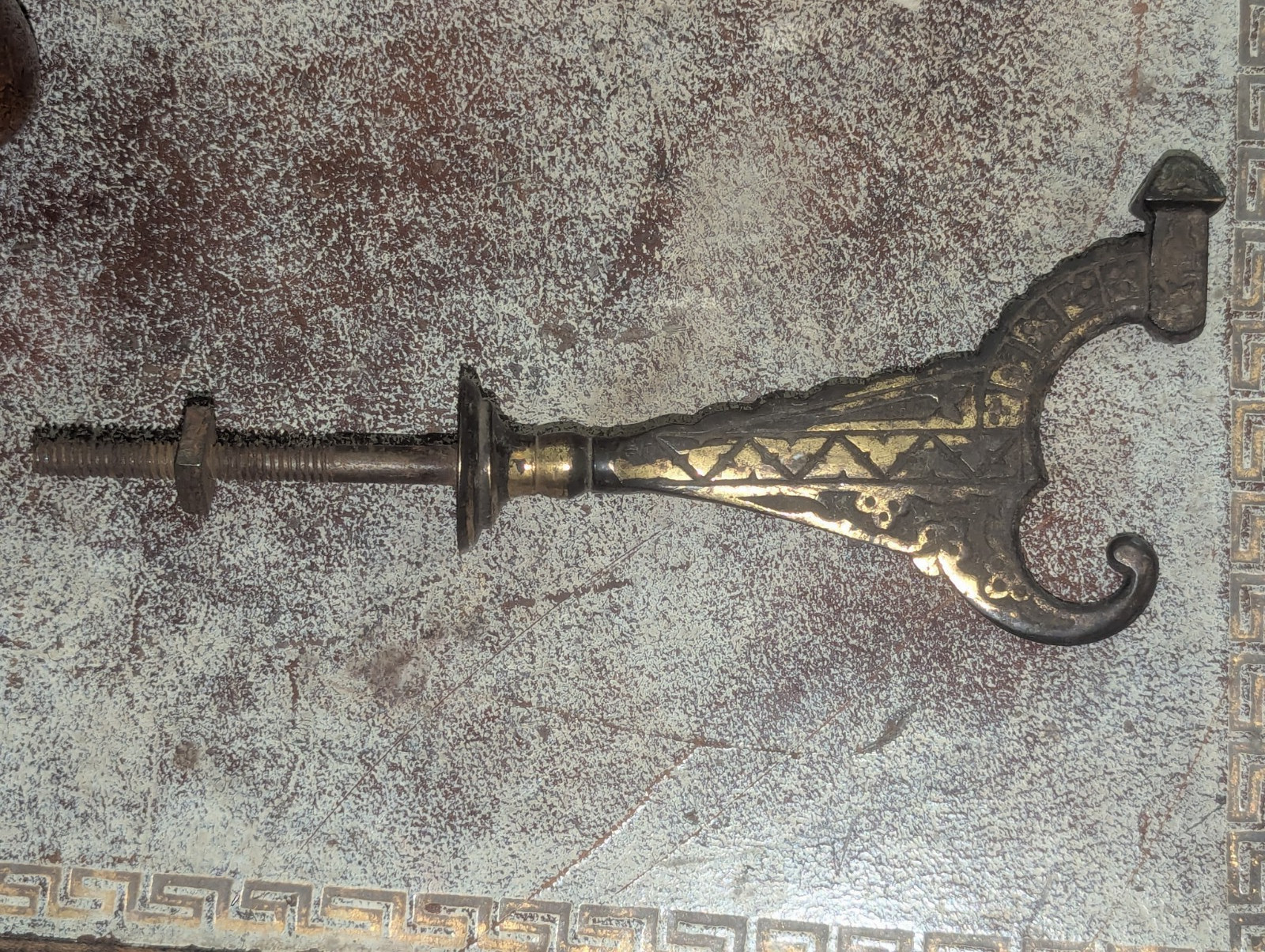 Antique Ornate Bronze/Brass Aesthetic Eastlake Wall Hook Coat Hat Rack Hardware