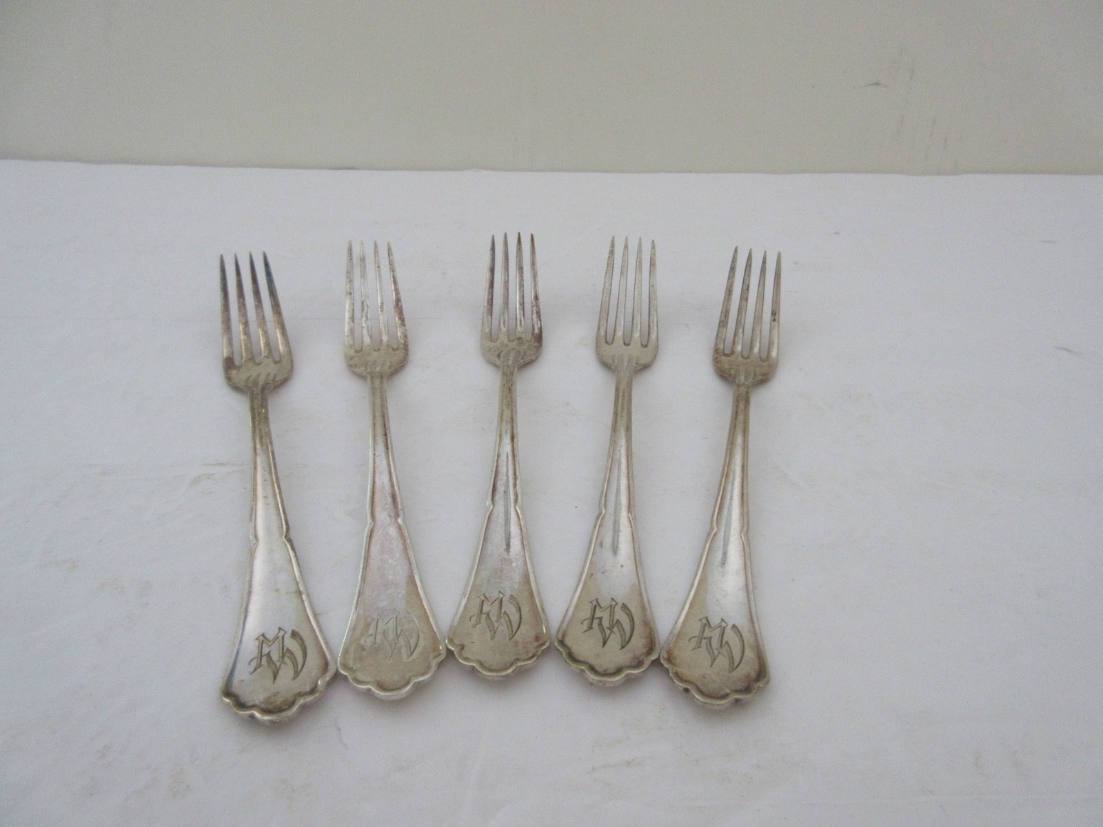 Antique Germany BREMER 800 Silver Set of 5 Forks 187.7 grams / 6.035 t.oz