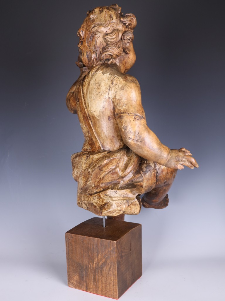 Large Italian Carved Wooden Putto Cherub Figure | Late 18th Century Ecclesiastic