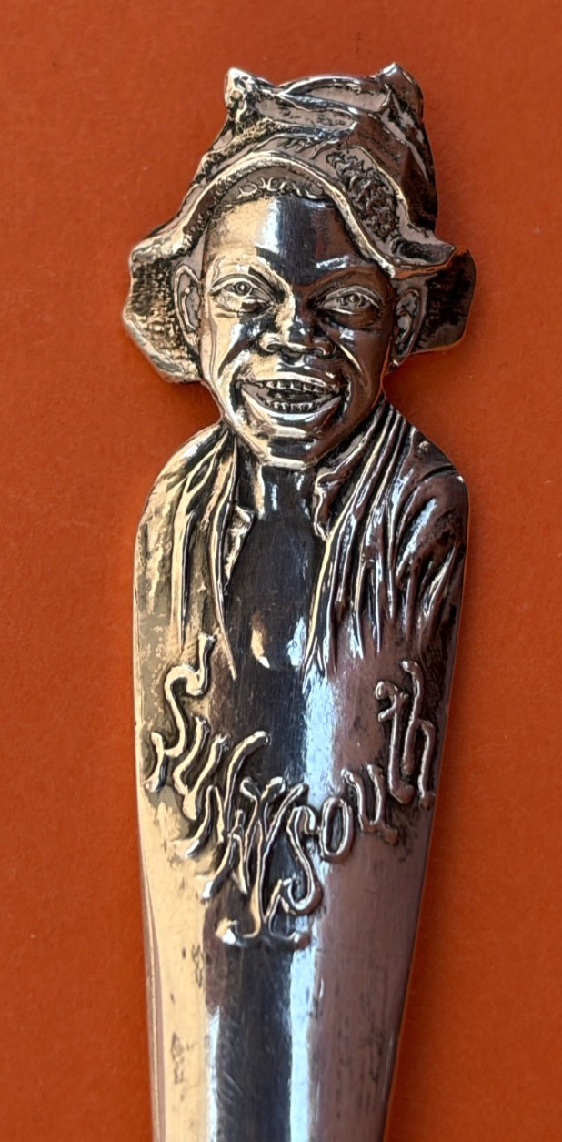 SUNNY SOUTH BLACK MAN ST. AUGUSTINE FLORIDA STERLING SILVER SOUVENIR SPOON