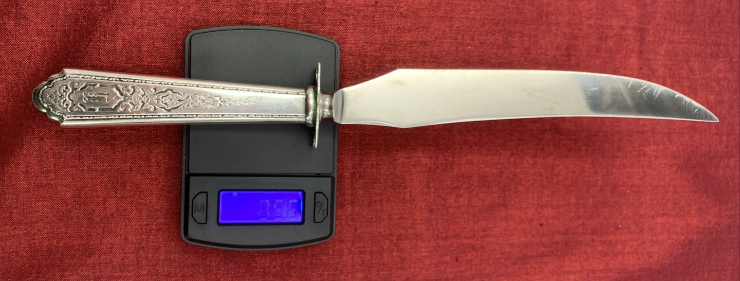 Mary II by Lunt Sterling Silver Handle Carving Knife & Fork MONO K