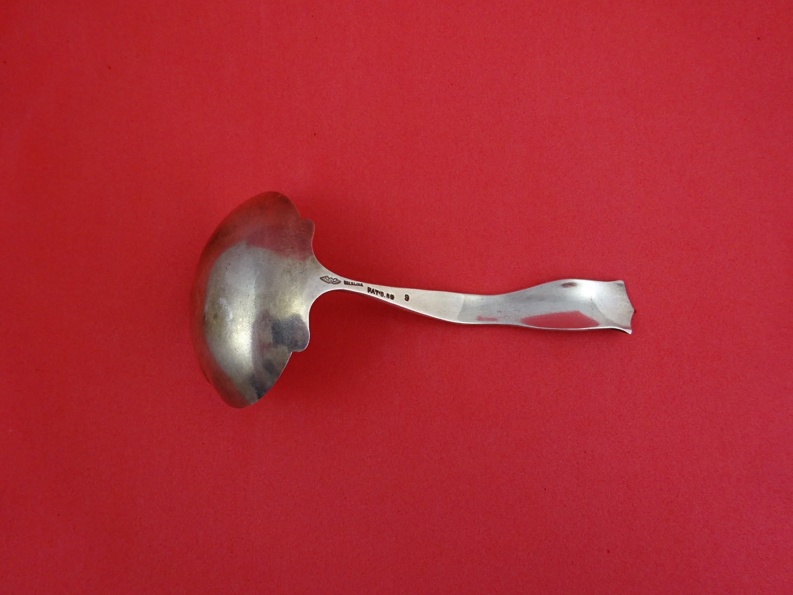 Flora by Shiebler Sterling Silver Sauce Ladle w/ water lily 5 1/4″