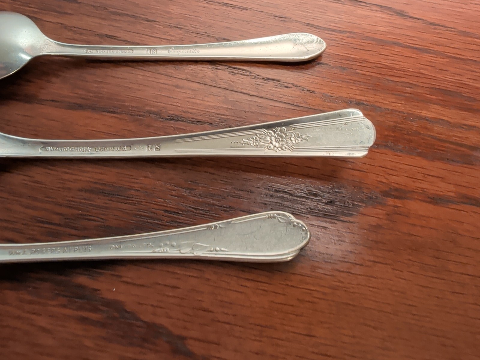 Rogers Set of 3 Spoons different patterns 1900-1940