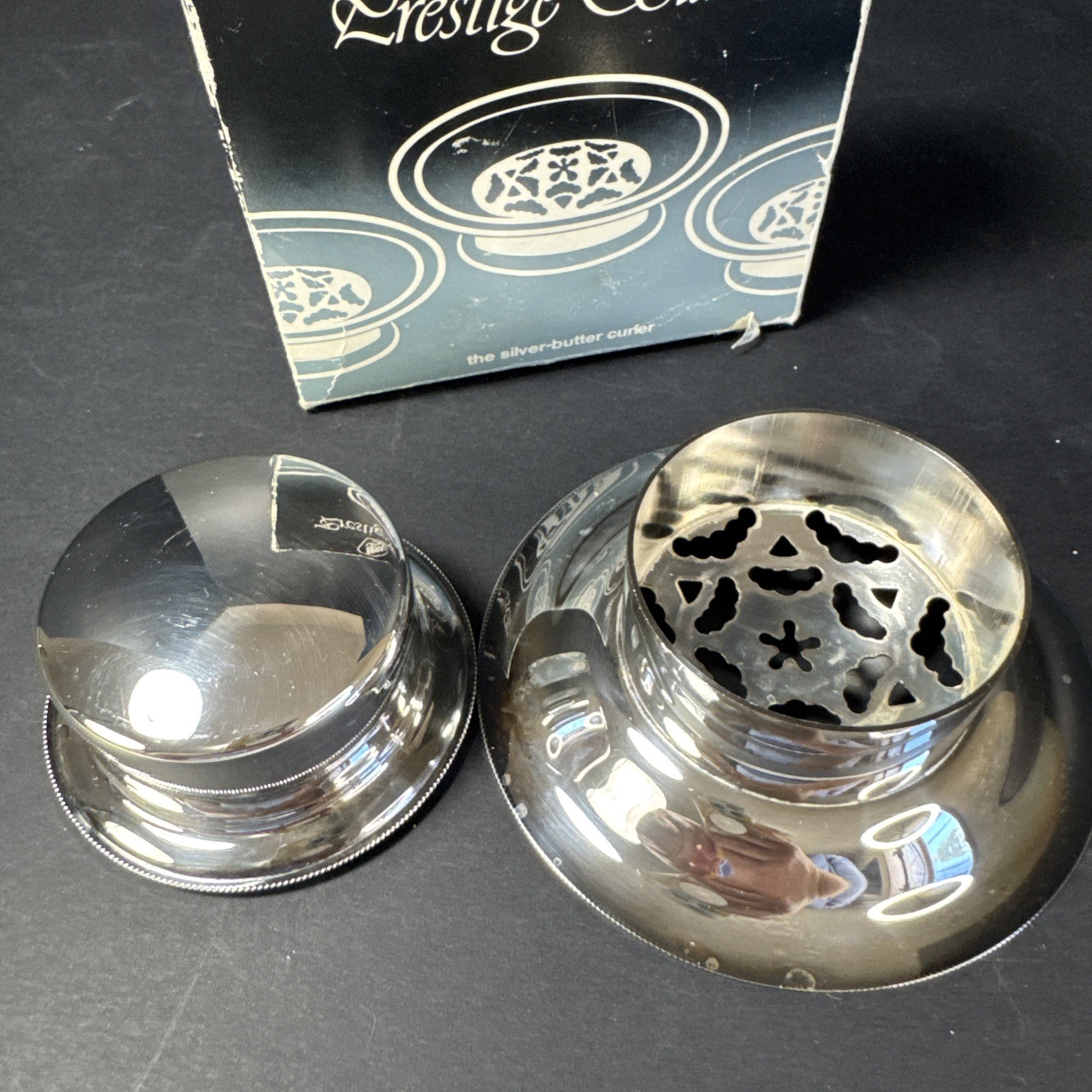 Prestige Vintage Silver Butter Curler 3-Pc Press Made In ITALY in Original Box