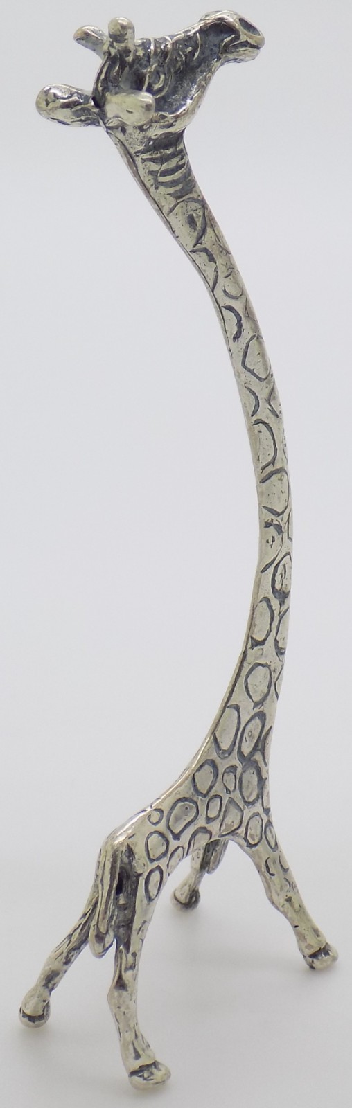Vintage Italian Handmade Genuine Silver Stylized Giraffe Figurine Miniature
