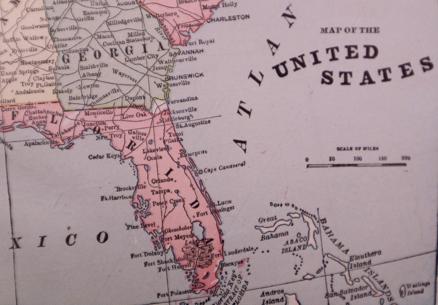 Antique 1891 Map ~ The United States of America – 14×22