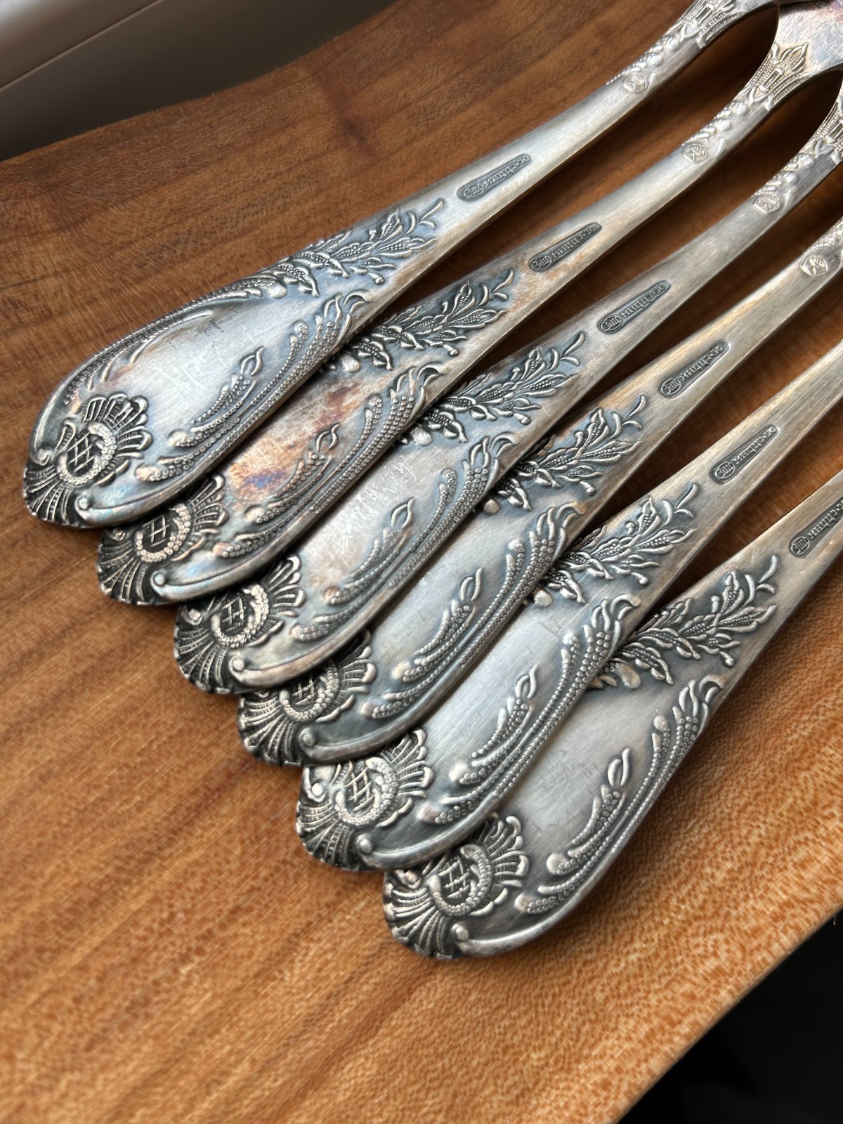 6 pcs Uncirculated Table Forks. Powerful Silvering. Quality Mark. MNC USSR