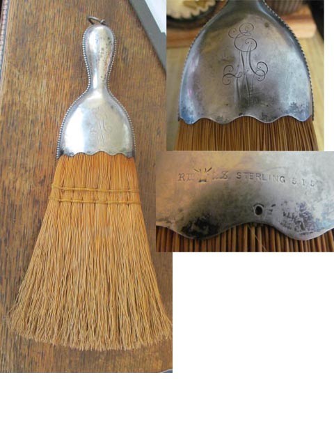 Vintage Sterling silver Whisk Broom R. Wallace & Sons Monogramed Scrap?
