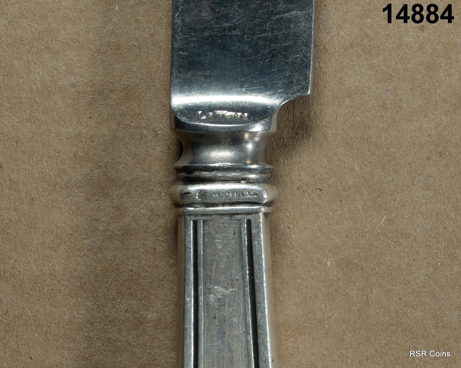 1913 ANTQUE GORHAM KNIFE STERLING SILVER HANDLE APPROX. 40 GR ETRUSCAN #14884