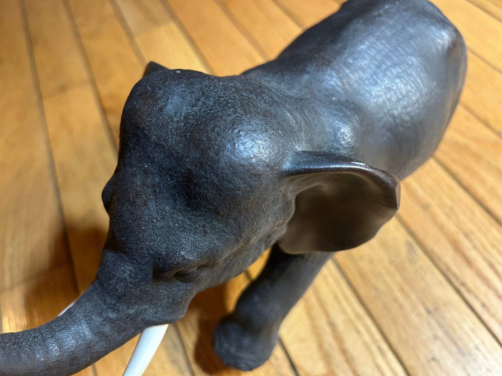 Antique Taisho Japanese Bronze Elephant Okimono Signed Houn Saka 15.5” 13.75lbs