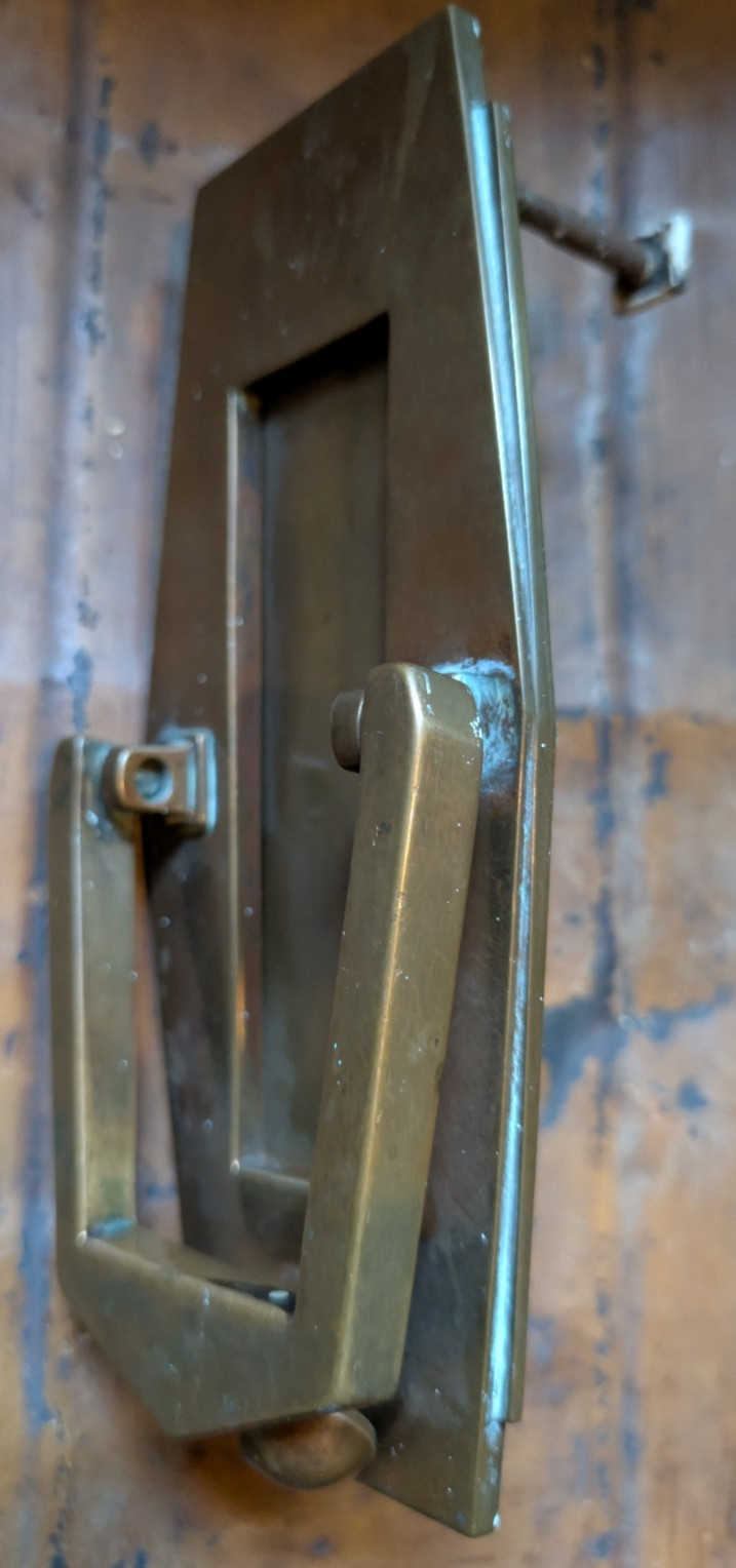ART DECO DOOR KNOCKER / LETTERBOX – Vintage Brass Salvage Door Knocker Antique?