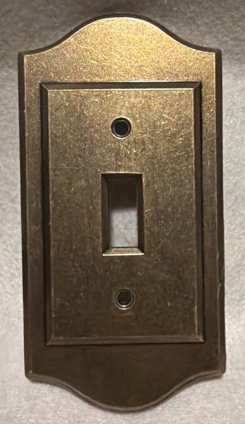 Vintage 1970s CSA Brass 1 Light Switch Plate 1808 Free Shipping!
