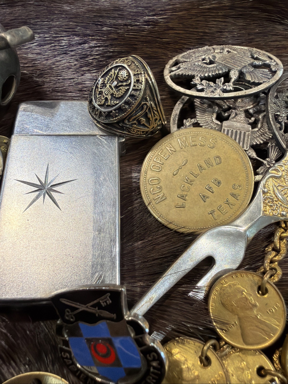 Vintage Grampa Drawer Lot Militaria Antiques Etc