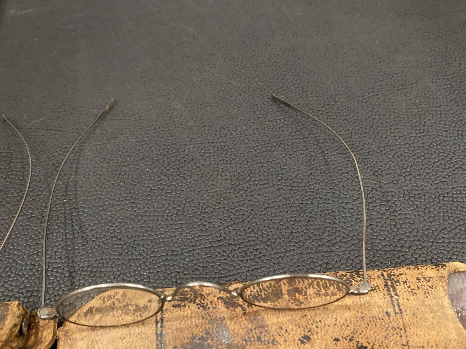 Antique Lot 3 Steel Spectacles Slip Cases 1800s Eye Glasses Oval Lenses 19th C
