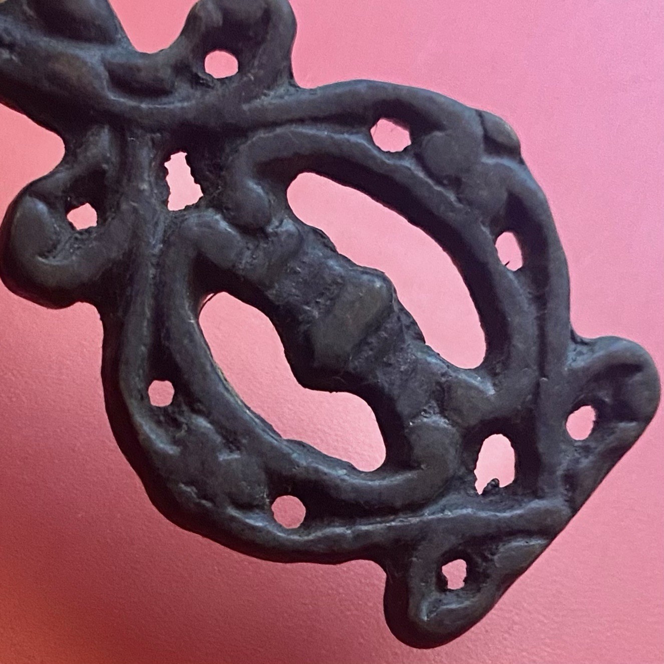 China Amulet Pendant, Old Buddhism Antique, Bronze Piece, Unknown Age.