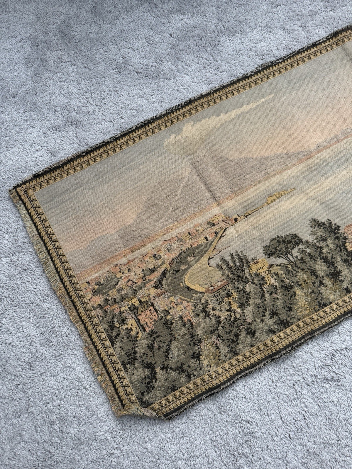 Vintage Tapestry Napoli Naples Italy Made In France 54 X 18.5
