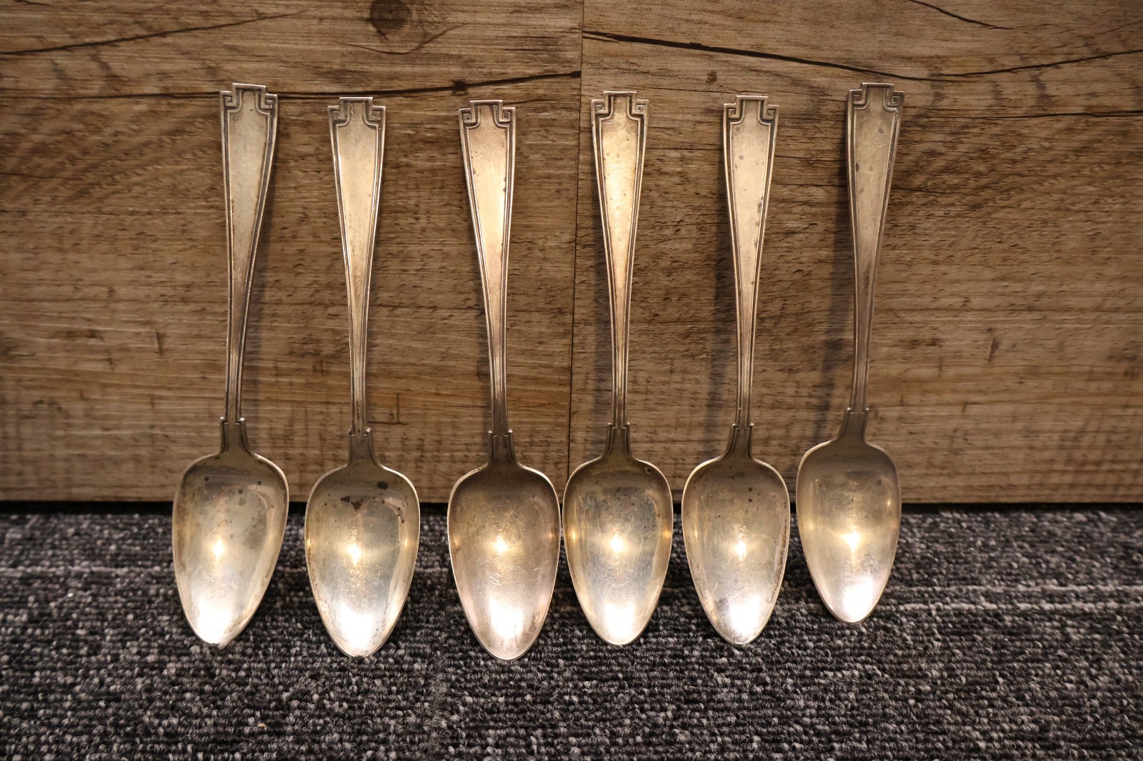 Gorham Etruscan Sterling lot of 6 spoons mono 1917 1918