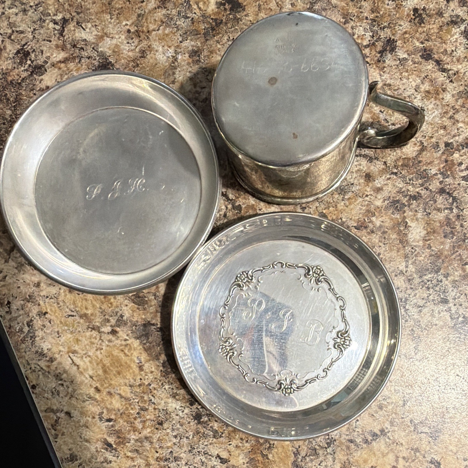 Towle Sterling Silver (.925) 601 Coaster Dish Lot Alvin S256 Base Cup 103 grams