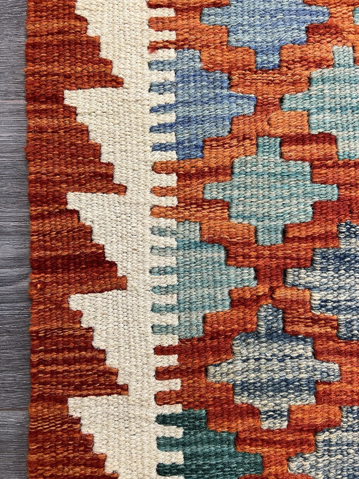 Handmade Kilim Runner wool natural colours Afghan Traditional 192cmx74cm