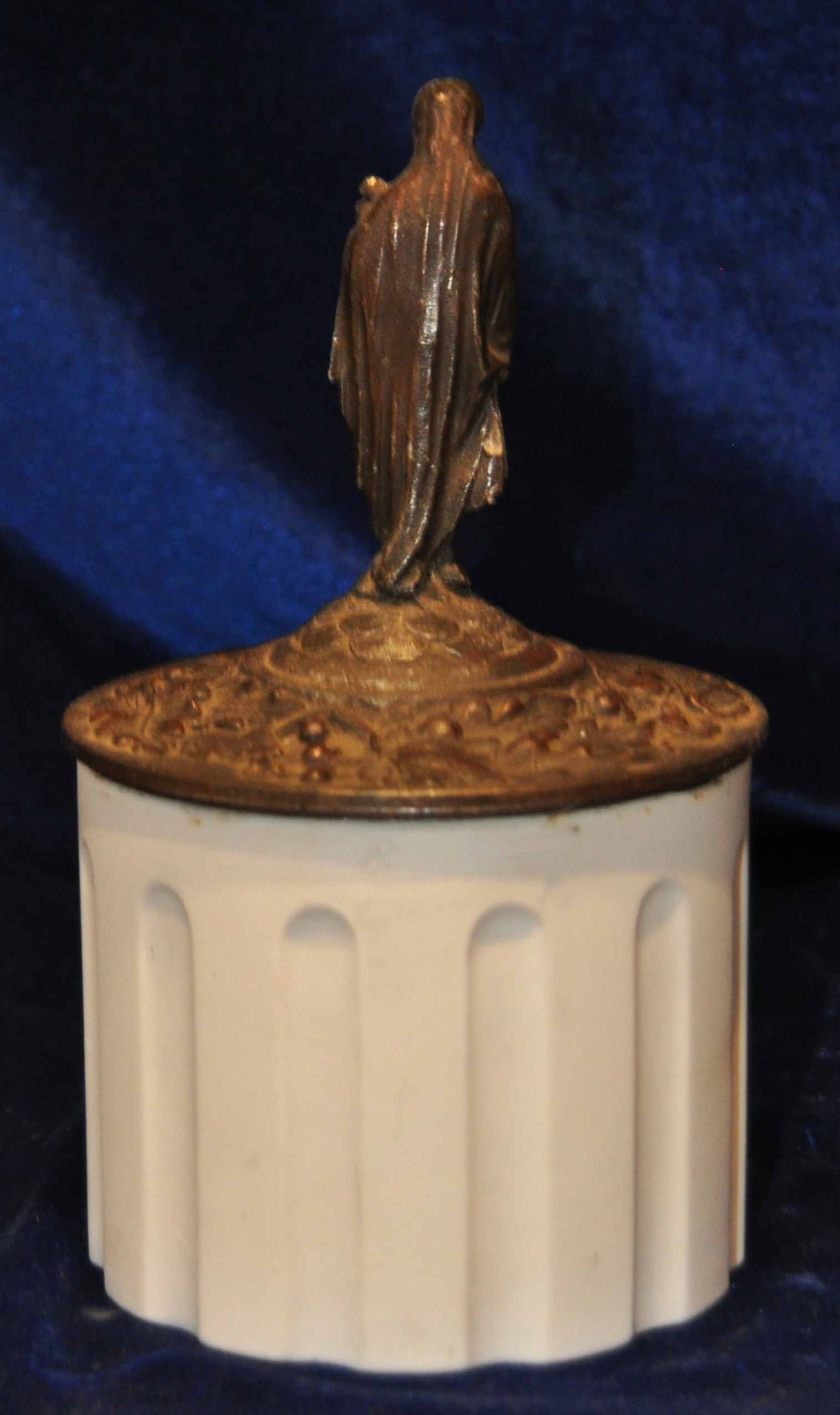 FRENCH BRONZE NEOCLASSICAL LADY ORMOLU BISQUE PORCELAIN GREEK ROMAN COLUMN