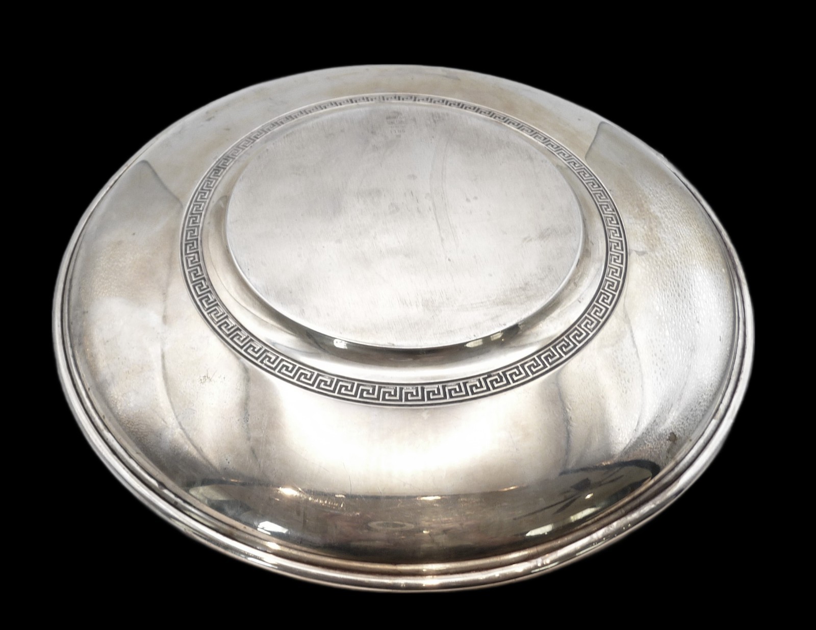 Gorham Etruscan Greek Key Sterling Silver 10″ Serving Plate, c.1956, 289g