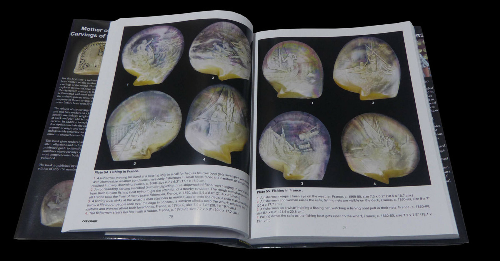 IMPORTANT REFERENCE BOOK : MOTHER OF PEARL CARVINGS OF THE WORLD BY M & D MEYER