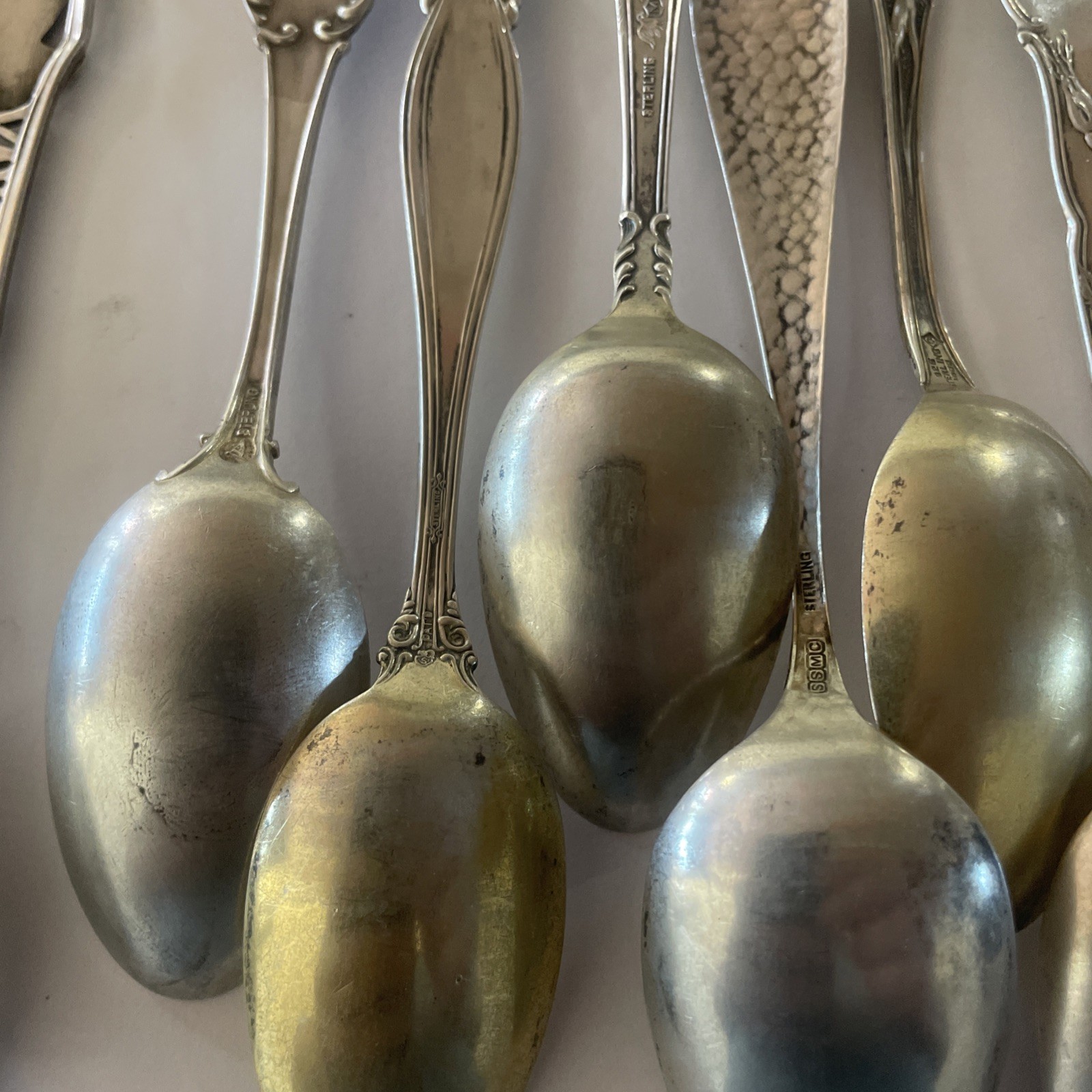 Lot Of 14 Sterling Vintage Souvenir Spoon Collectible 230 Grams