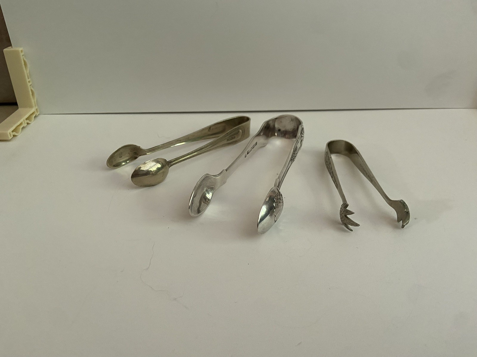 Lot of 3 Vintage Silver Plated Sugar Tongs – Mixed Sizes