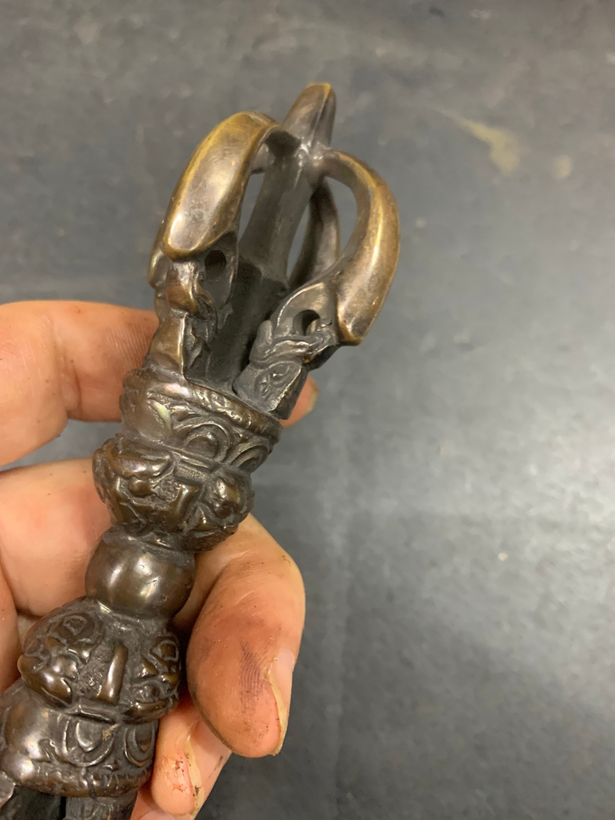 Large Wonderful Tibetan Brass Hand Made *Vajra Implement* Statue