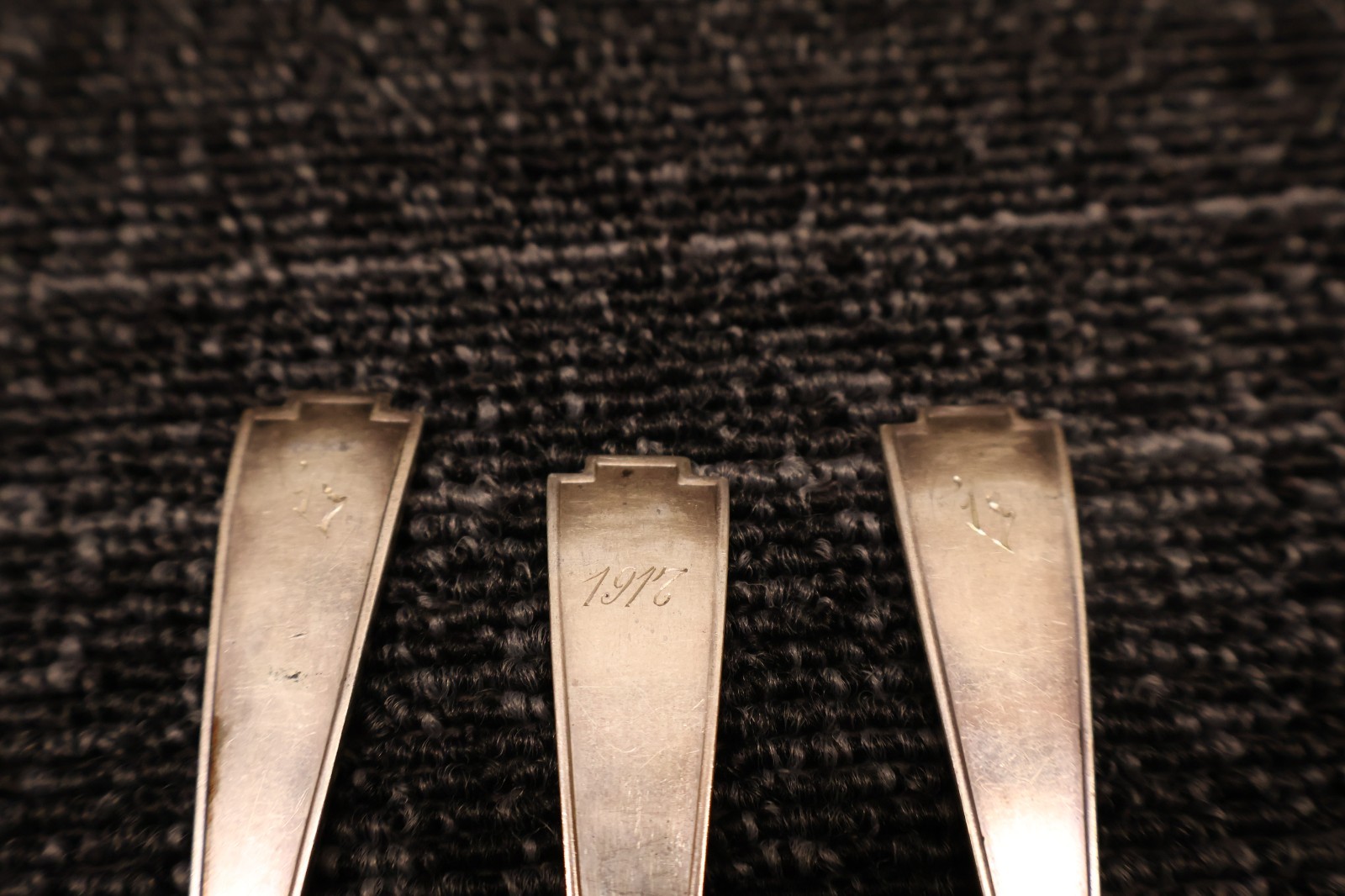 Gorham Etruscan Sterling lot of 6 spoons mono 1917 1918