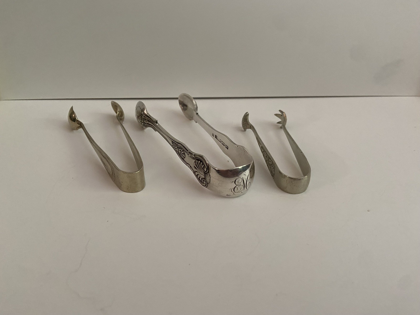 Lot of 3 Vintage Silver Plated Sugar Tongs – Mixed Sizes