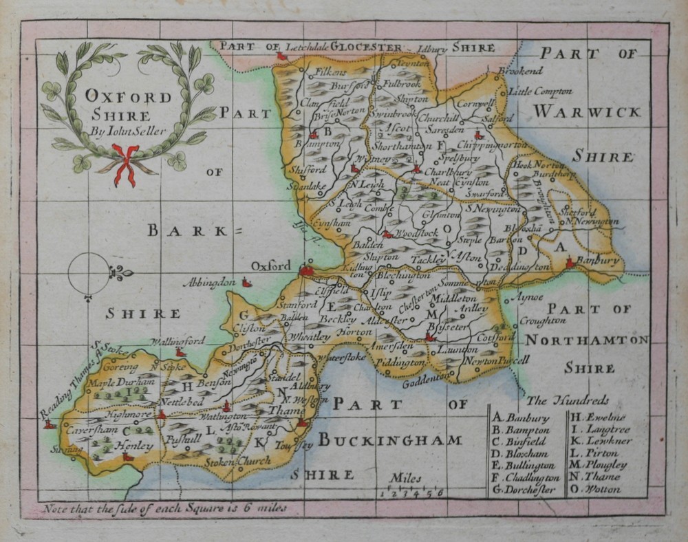 OXFORDSHIRE Original antique Map by John Seller c1703