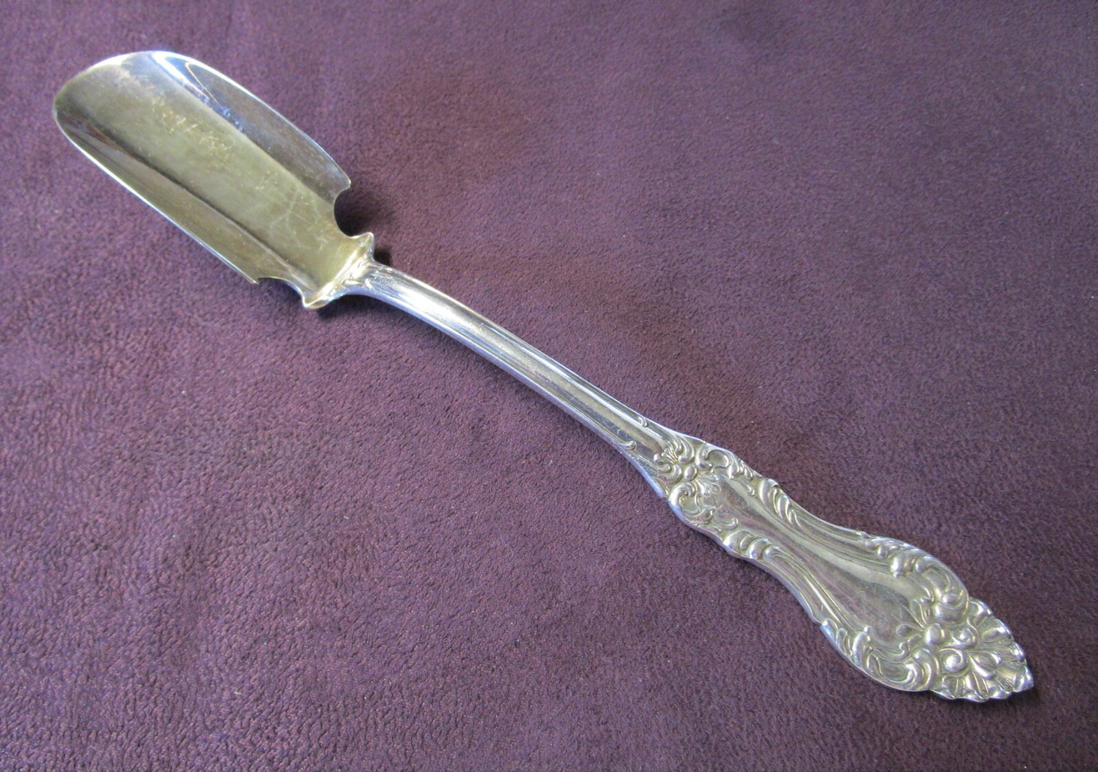 ARUNDEL 1899 Soft Cheese Scoop Antique Ornate Silverplate Rogers No Monogram