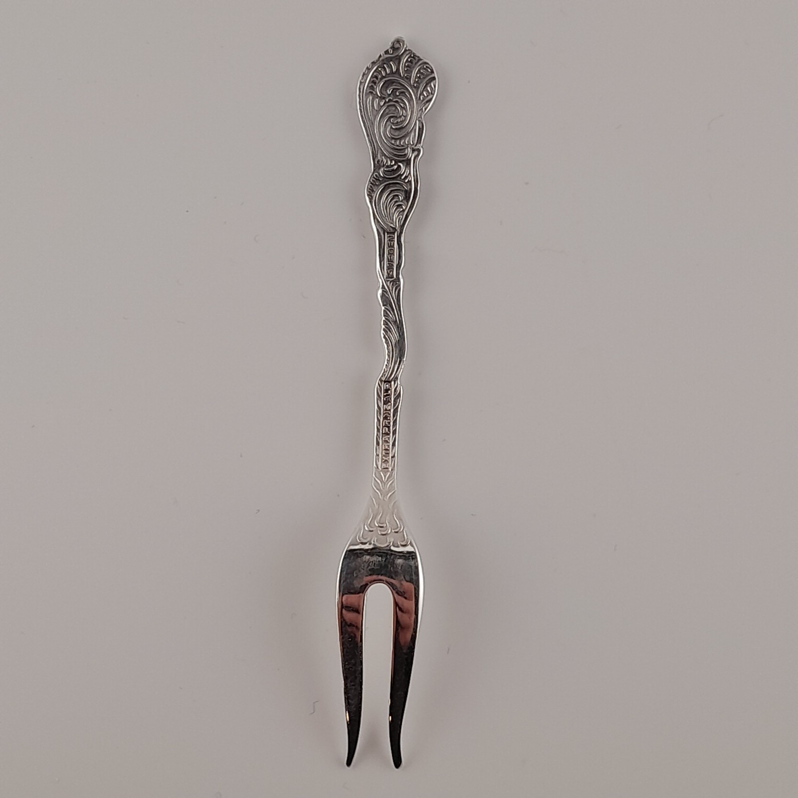 Nils Johan Sweden NIJ4 Silverplate 3pc Set Demitasse Spoon Lemon Fork Sugar Tong