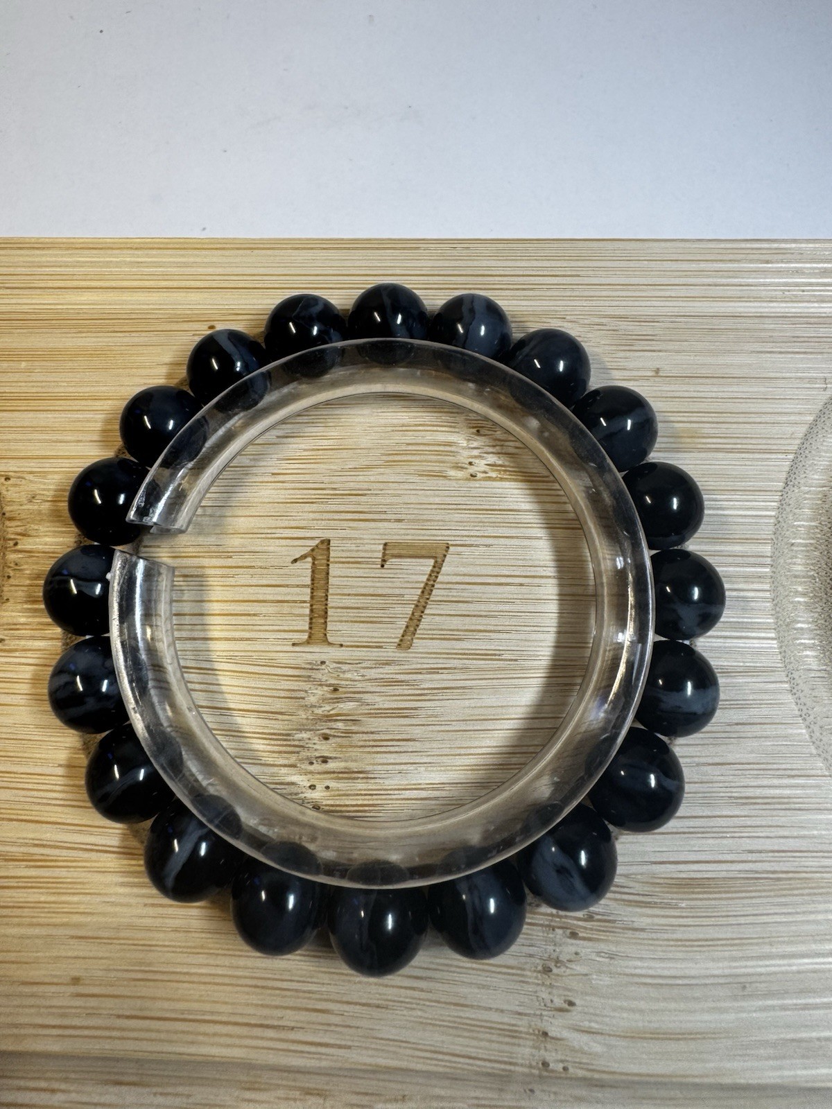 10mm Hetian jade bracelet jumo 6.5 inches certified round bead 聚墨青花 new freeship