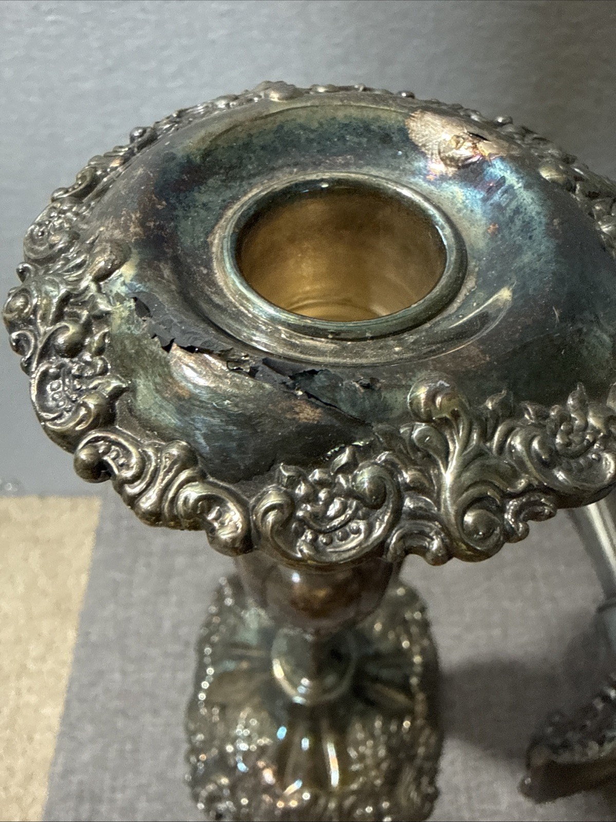 Vintage Baroque By Wallace Silversmith 266 Silver Plated Set Of Candle Holders
