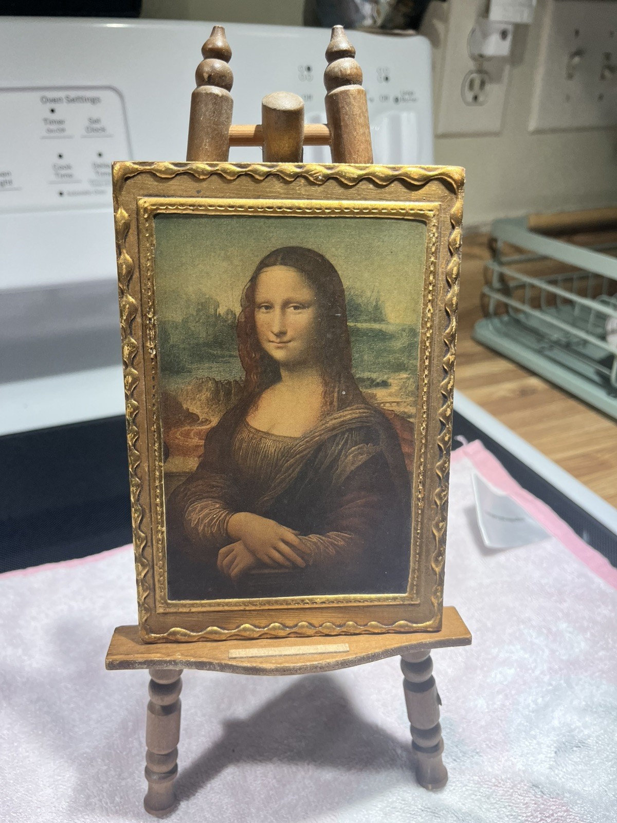 Mona Lisa Lot Of 2 plaques Gold Wood Very Rare Unique!! By Ugo Reghini