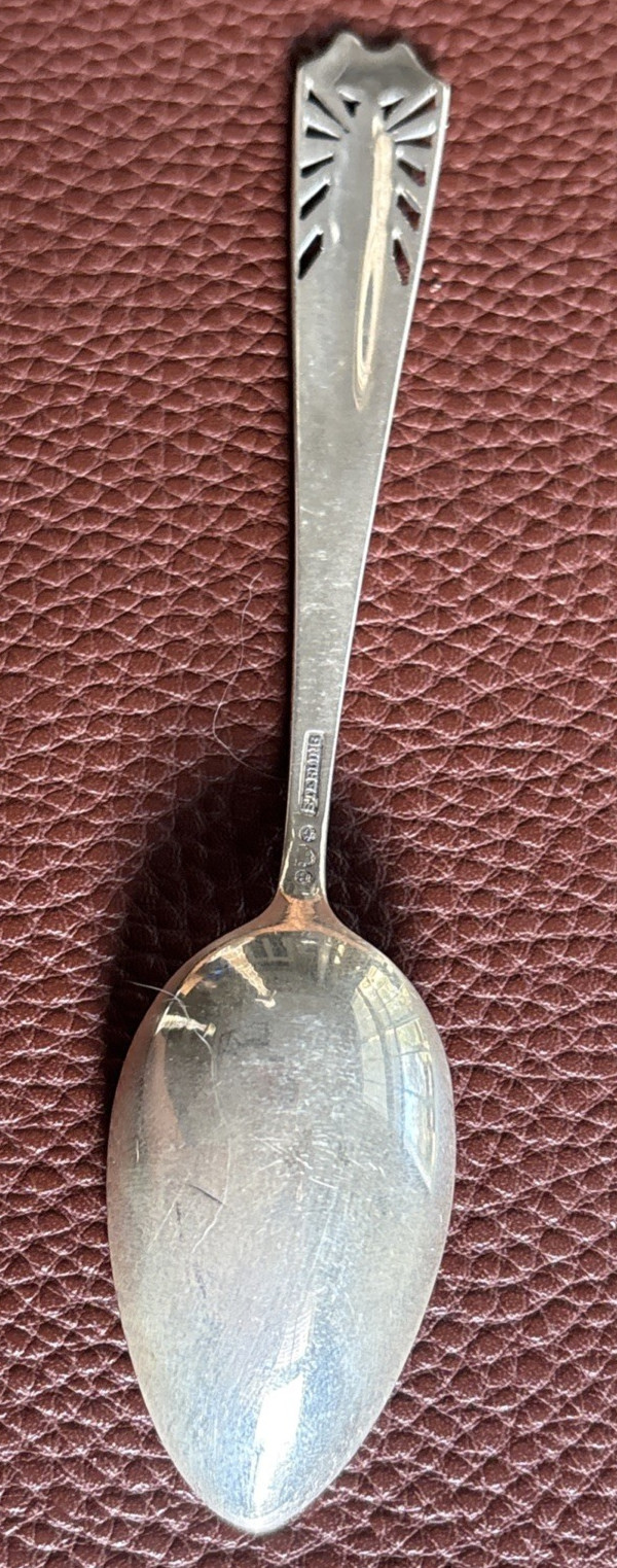 Empire State Building 1939 Worlds Fair New York 5.1″ Sterling Souvenir Spoon 17g